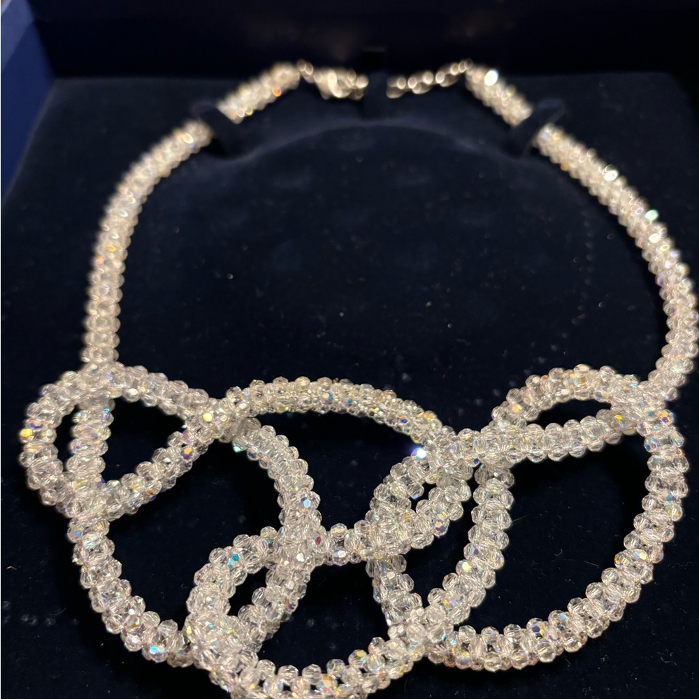 SWARVOSKI  Crystal necklace and crystal bracelets Worn ONCE for wedding.